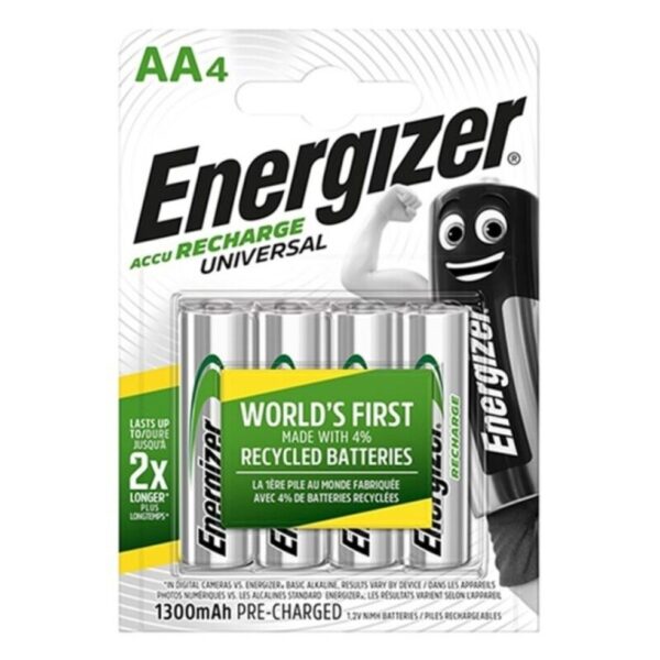 Energizador Universal RecarregÁvel Bateria Hr6 Aa 1300mah 4 Unidade