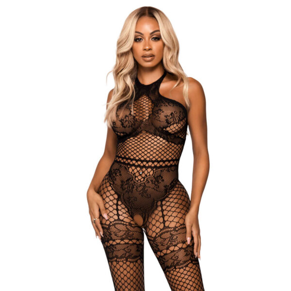 Leg Avenue Net Halter Tamanho Único – Preto