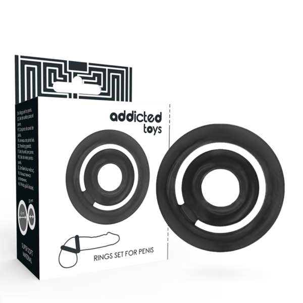 Addicted Toys Potenz Set Anillos Pene Negro