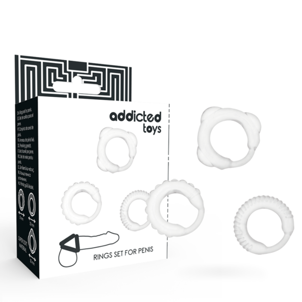 Addicted Toys  Set 3 Anillos Pene Clear