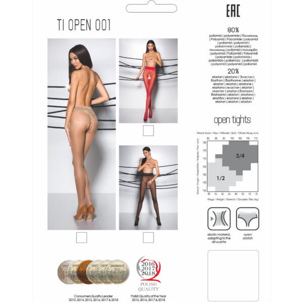 Passion – Tiopen 001 Medias Negro 1/2 (20 Den)