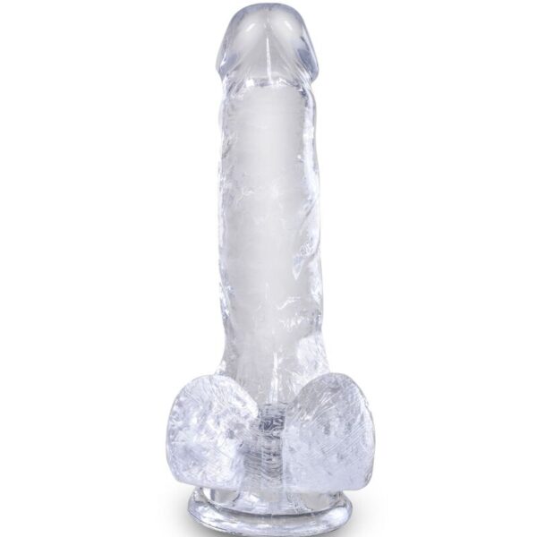 King Cock Clear – PÊnis Realista Com Bolas 13,5 Cm Transparente