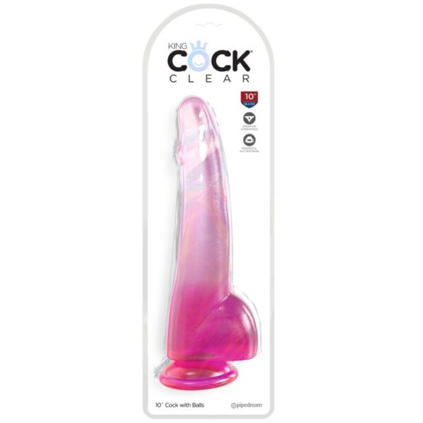 King Cock Clear – Dildo Com TestÍculos 19 Cm Rosa