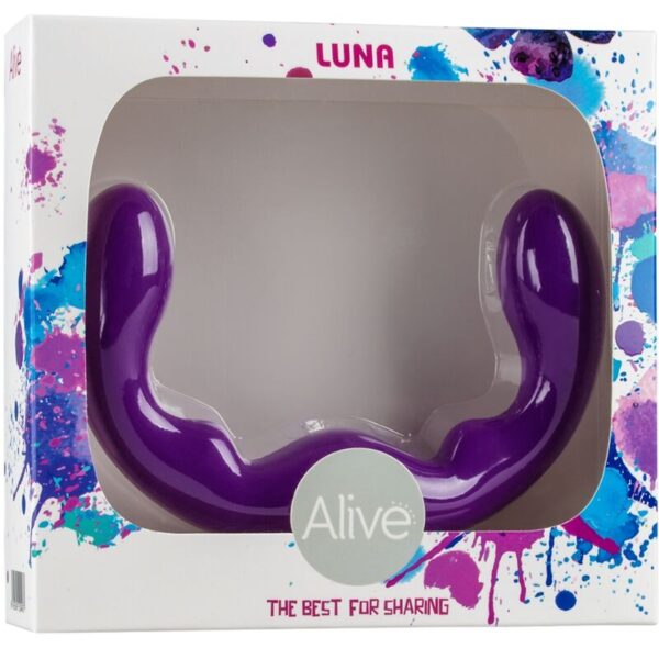 Alive – Luna Dildo Dupla PenetraÇÃo Violeta Silicone 25 Cm