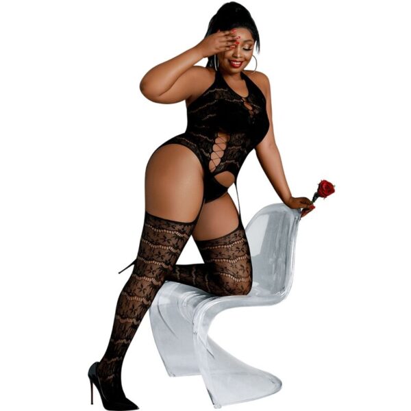 Moonlight – Modelo 2 Bodystock Preto Plus Size