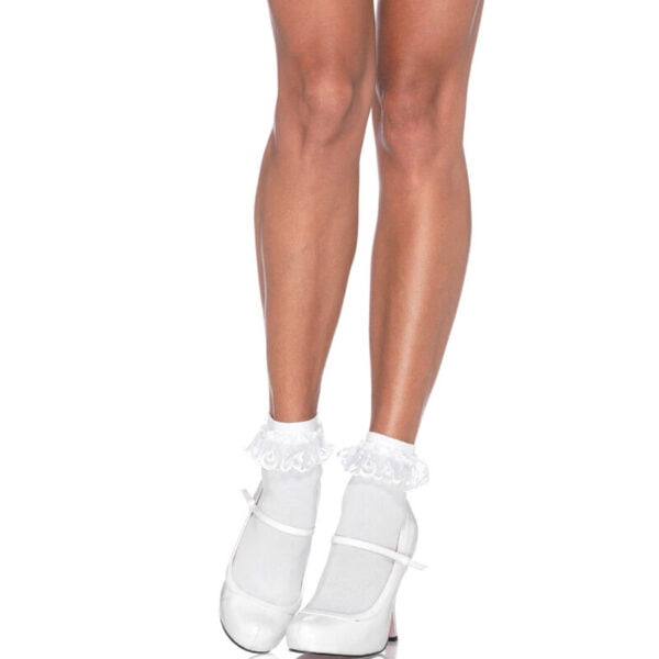 Leg Avenue – Meias De Renda Branca Branca