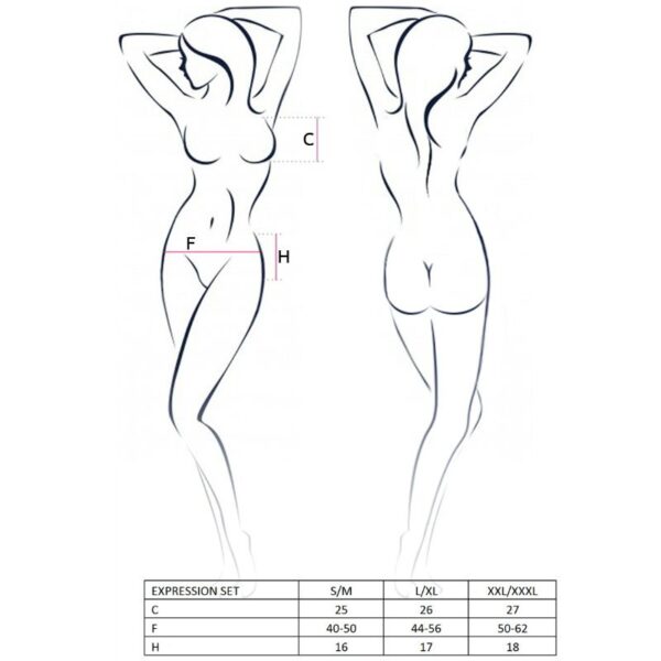 Tamanho Do Conjunto De ExpressÃo Da Mulher PaixÃo S / M Fetish