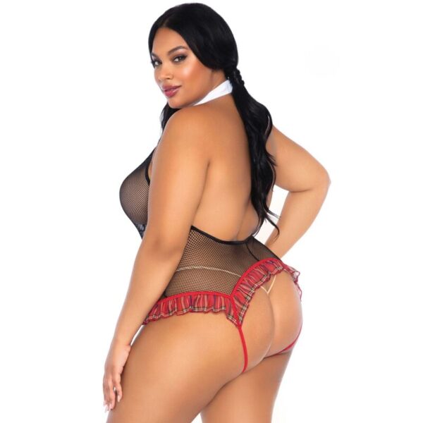 Leg Avenue Schoolgirl Crothless Fitness Peluche Mais Tamanho