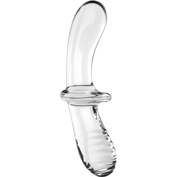 SATISFYER – DILDO DE CRISTAL DUPLO TRANSPARENTE