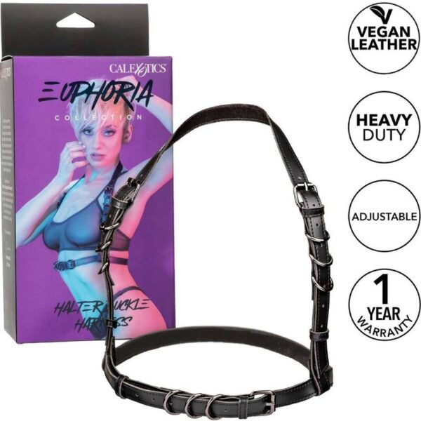 CALIFORNIA EXOTICS – EUPHORIA ARNÊS DE FIVELA HALTER PRETO