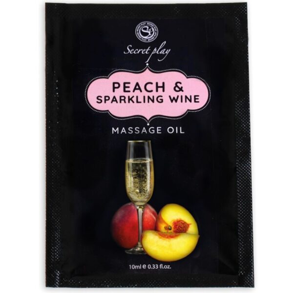 SECRETPLAY – SAQUETA DE ÓLEO DE MASSAGEM  PÊSSEGO E VINHO ESPUMANTE 10 ML