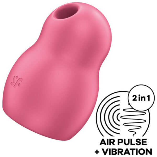 SATISFYER – PRO TO GO 1 ESTIMULADOR E VIBRADOR DE PULSO DE AR DUPLO VERMELHO