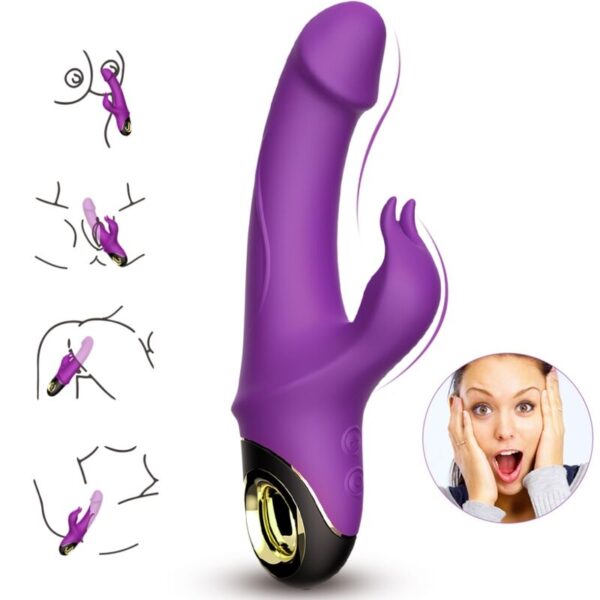 ARMONY – METEROR DILDO VIBRADOR COELHO ROTATOR ROXO