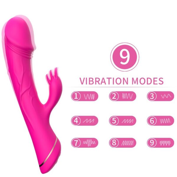 ARMONY – DILDO VIBRADOR COELHO SILICONE FÚCSIA