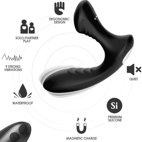 ARMONY – STORM VIBRADOR ANAL PRÓSTATA E PLUG CONTROLE REMOTO PRETO