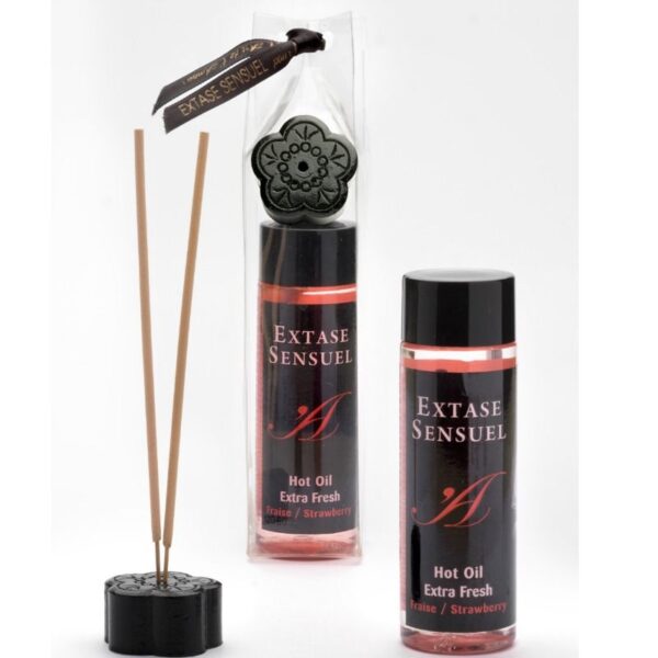 EXTASE SENSUAL – ÓLEO DE MASSAGEM COM EFEITO MORANGO EXTRA FRESCO 100 ML