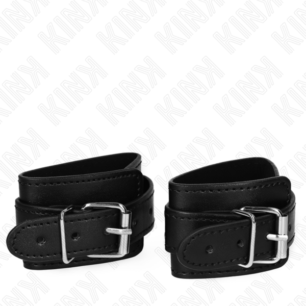 KINK – PROTEÇÕES DE PULSO DE MASMORRA COM BLOQUEIO PRETO AJUSTÁVEIS 21-28 CM X 5,5 CM