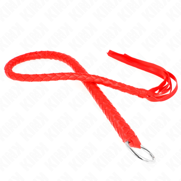 KINK – CHICOTE DE SERPENTE COM ANEL DE MÃO VERMELHO 65 CM