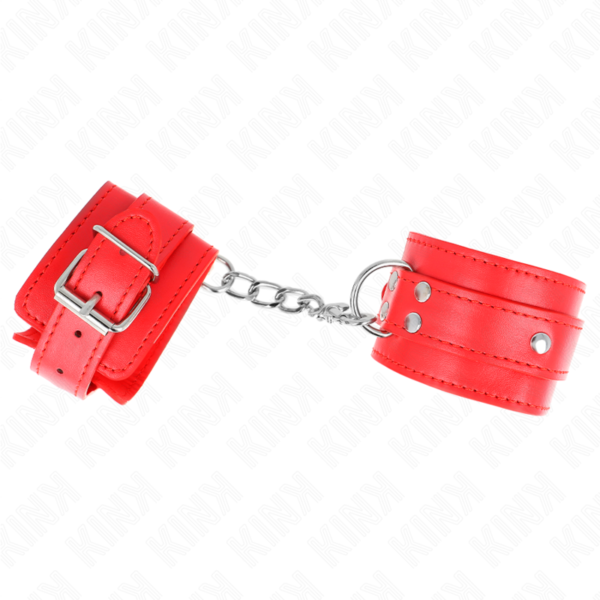 KINK – 3 RETENÇÕES DE PULSO D-RING AJUSTÁVEIS VERMELHO 17,5-25 CM X 6 CM