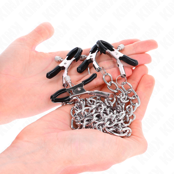 KINK – 4 PINÇAS DE CORRENTE 32 CM COM PEQUENAS CORRENTES 14 CM