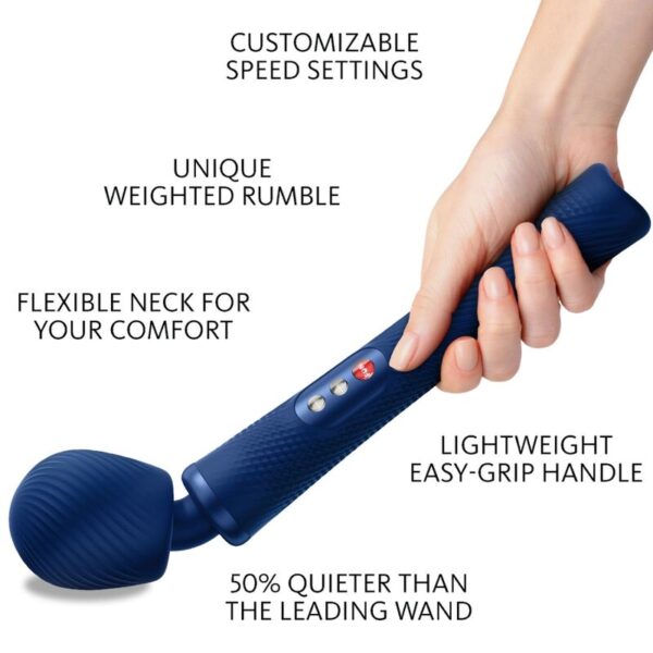 FUN FACTORY – VIM SILICONE RECARREGVEL VIBRANTE PESO RUMBLE WAND MIDNIGHT BLUE