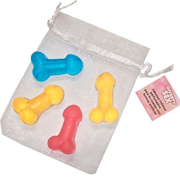 DIABLO PICANTE – 4 MINI SABONETES PERFUMADOS EM FORMATO DE PÊNIS