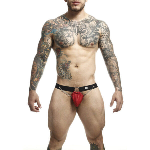 MOB – DNGEON VERMELHO JOCKSTRAP COM CORRENTES TAMANHO ÚNICO
