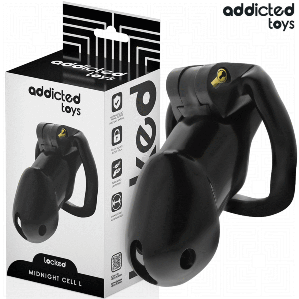 ADDICTED TOYS LOCKED – GAIOLA DE PÊNIS CELL MINDNIGHT TAMANHO L