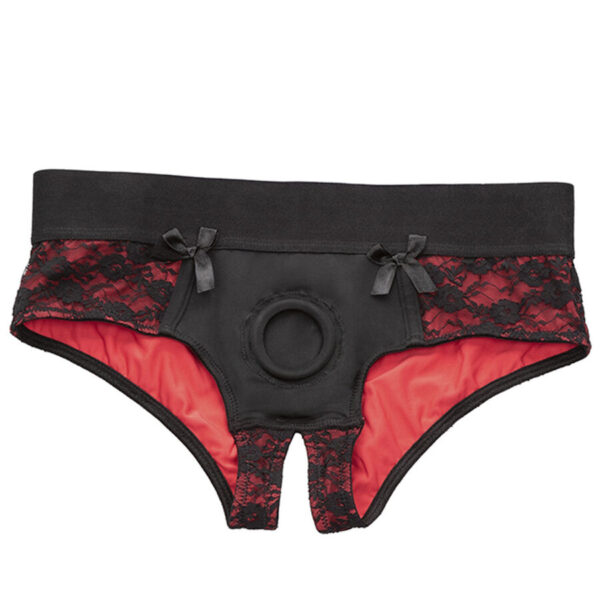 CALEXOTICS – CONJUNTO DE CALCINHAS SCANDAL CROTCHLESS COM DILDO TAMANHO P/M