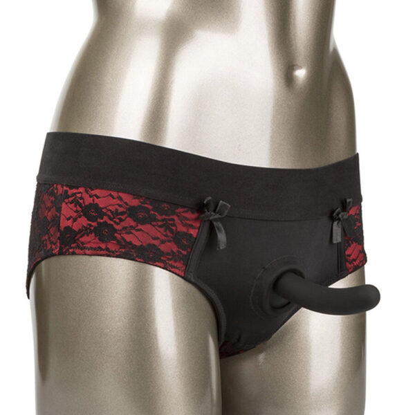 CALEXOTICS – CONJUNTO DE CALCINHAS SCANDAL CROTCHLESS COM DILDO TAMANHO P/M