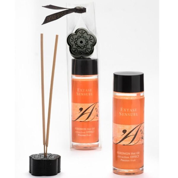 EXTASE SENSUAL – ÓLEO DE MASSAGEM DE EFEITO CALOR COM FEROMÔNIOS DE MARACUJ 100 ML